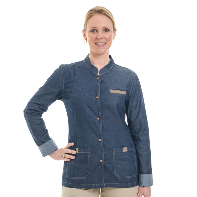 Lafont - Cuisine Monge Women's Kitchen Coat Denim Long Sleeve - LAFONT