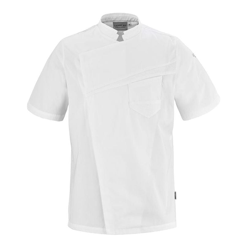 Lafont - Cuisine Short Sleeve / XS Men's Short Sleeve White Cooking Coat - LAFONT