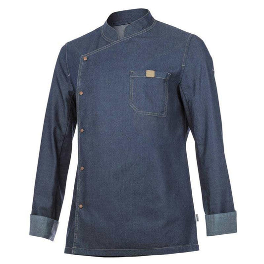 Lafont - Cuisine XS Men's Kitchen Coat Long Sleeves Denim Blue - LAFONT