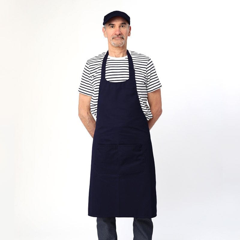 Manelli Black Apron With Double Bib Polycotton Pocket - MANELLI