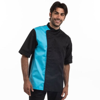 Manelli Black Blue Pastry Chef Jacket - MANELLI