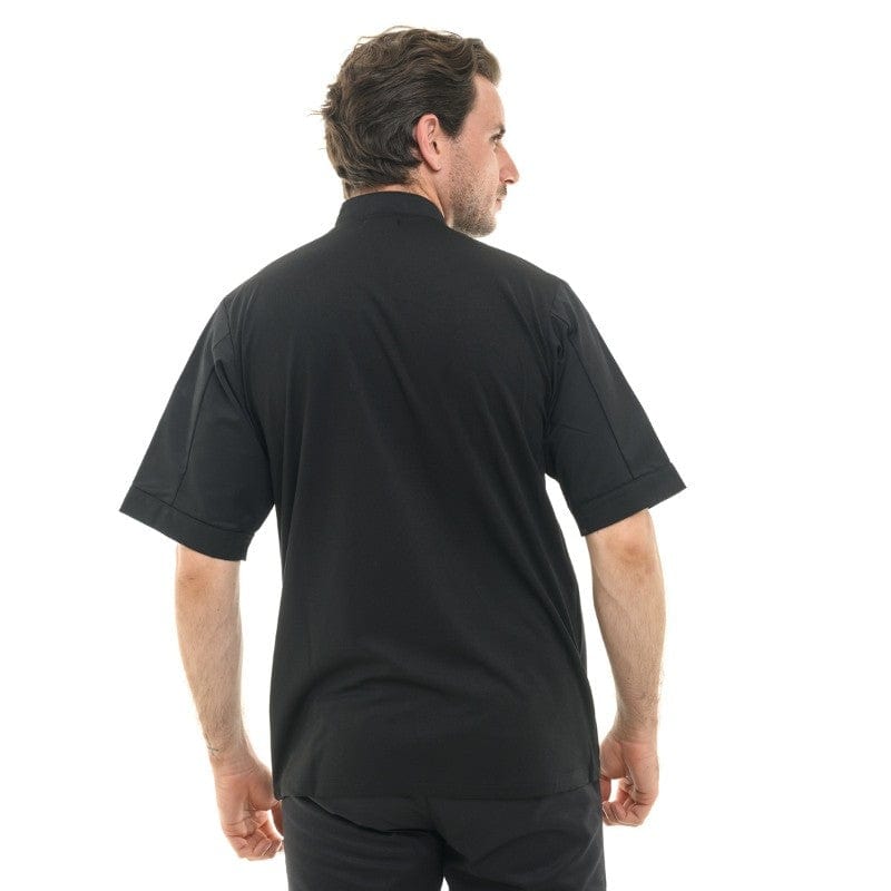 Manelli Black Chef Coat Short Sleeve - MANELLI