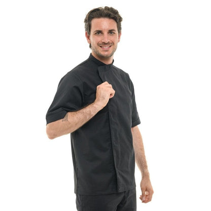 Manelli Black Chef Coat Short Sleeve - MANELLI