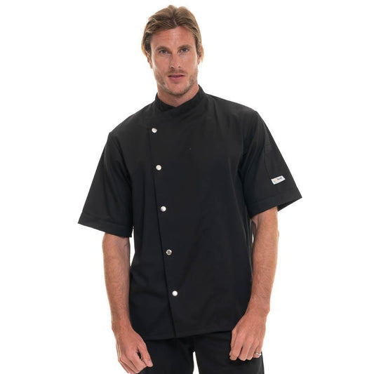 Manelli Black Kitchen Coat with Silver Buttons - MANELLI