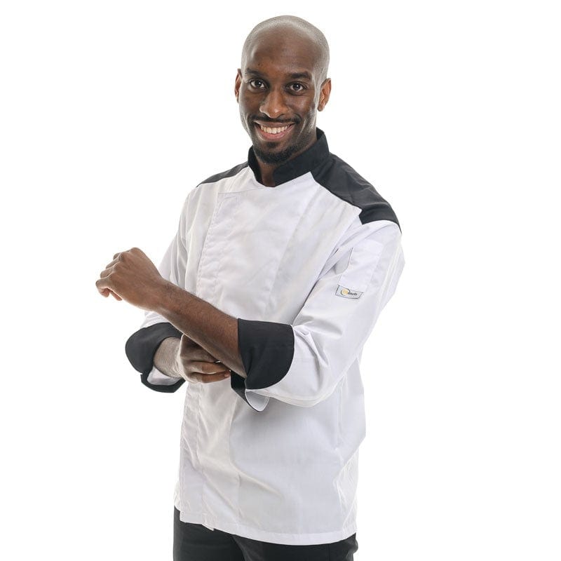 Manelli Black Master Short Sleeve or Long Sleeve Chef Coat - MANELLI