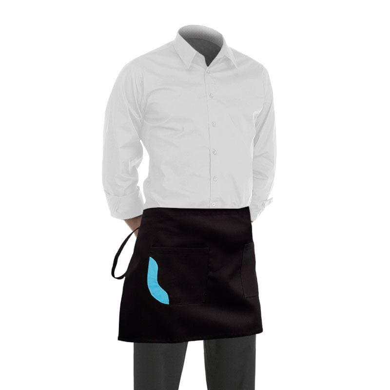 Manelli Black Two-tone Short Apron with Blue Pocket - MANELLI