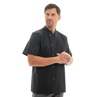 Manelli Black Unisex Short Sleeve Chef Coat - MANELLI