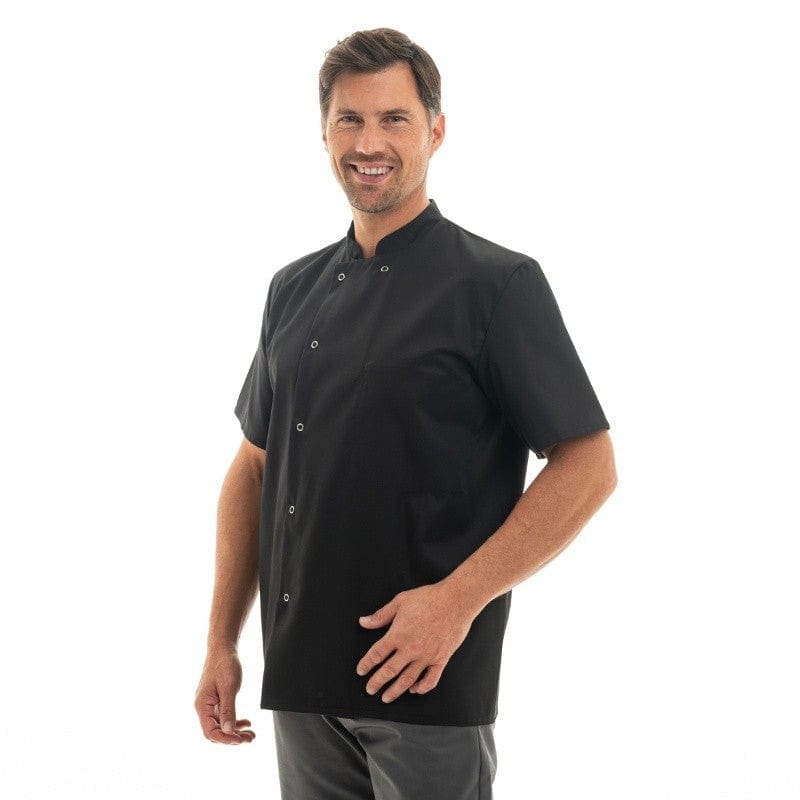 Manelli Black Unisex Short Sleeve Chef Coat - MANELLI