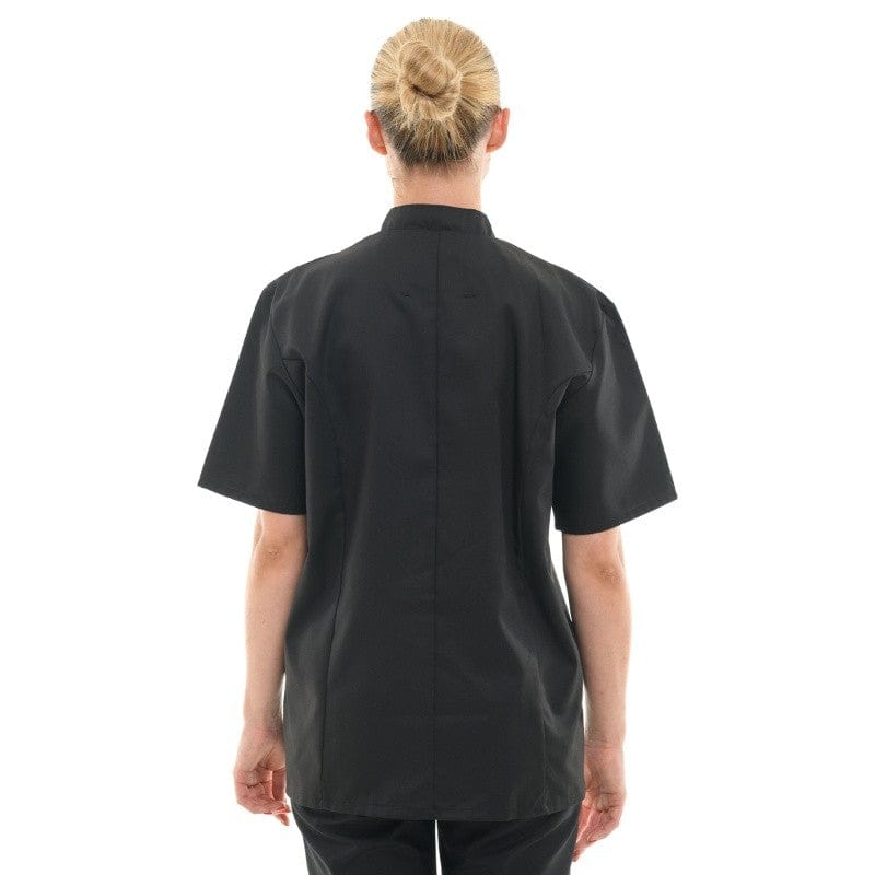 Manelli Black Unisex Short Sleeve Chef Coat - MANELLI