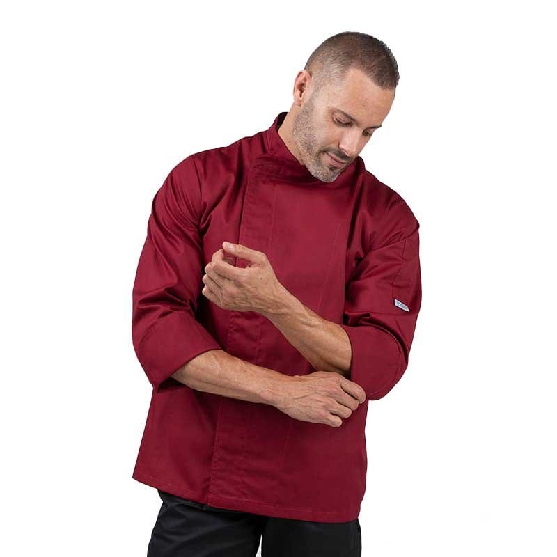 Manelli Burgundy Chef Coat - MANELLI