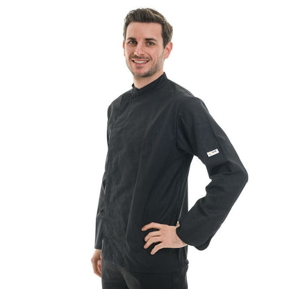 Manelli Long Sleeve / S Black Short Sleeve or Long Sleeve Chef Coat with Ventilated Back - MANELLI