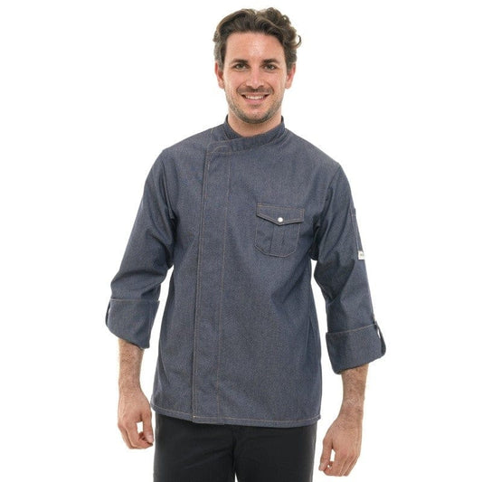 Manelli Men's Jean Chef Coat Short Sleeve - MANELLI