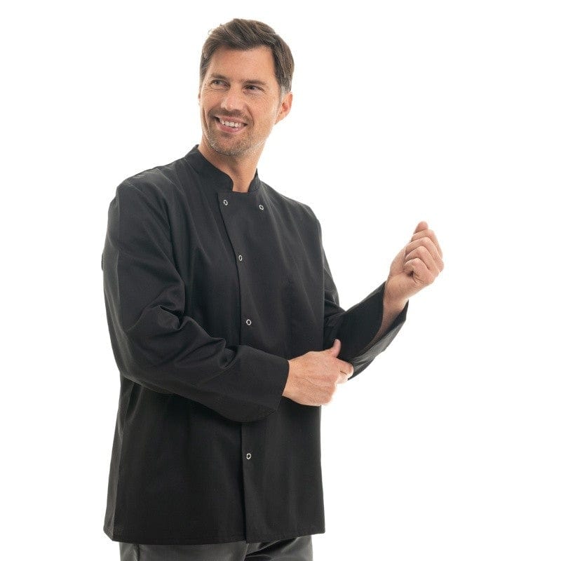 Manelli Men's Long Sleeve Apprentice Black Cooking Coat  - MARX - MANELLI