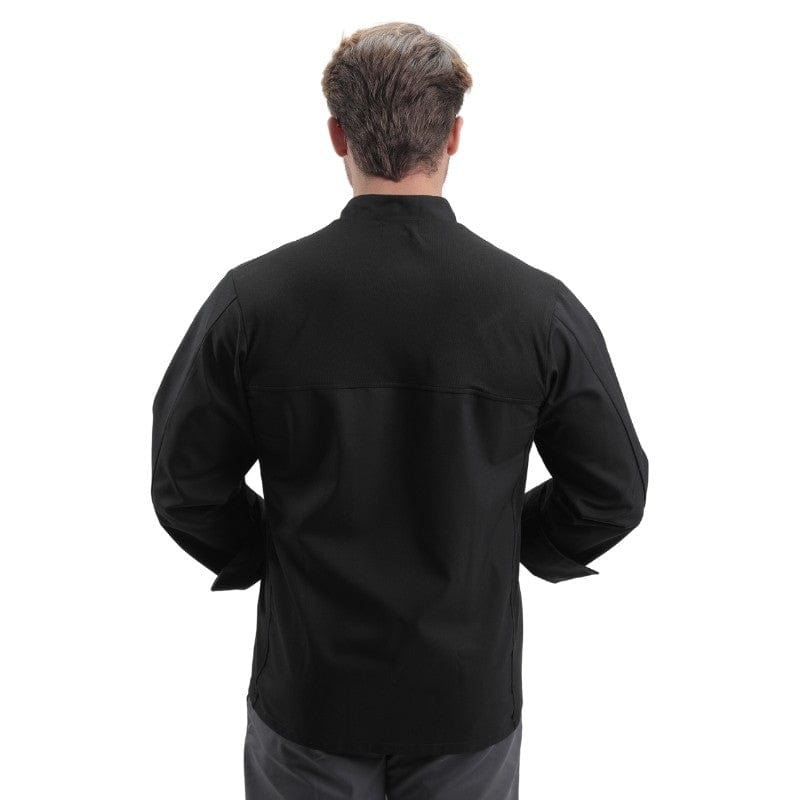 Manelli Men's Long Sleeve Black Chef Coat - MANELLI