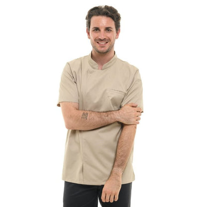 Manelli Men's Short Sleeve Beige Cooking Coat  - MANELLI