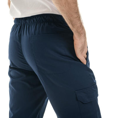 Manelli Navy Blue Kitchen Pants with Side Pockets - MANELLI