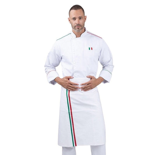 Manelli One size Demi-Chef Napoli White Kitchen Apron - MANELLI