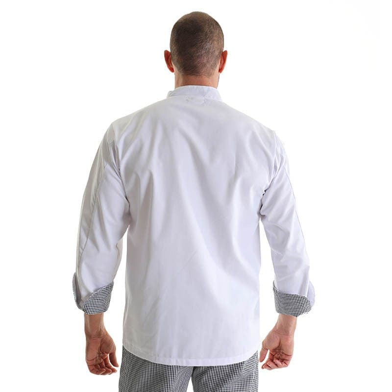 Manelli Original Kitchen Coat with White Check Patterns - MANELLI