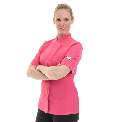 Manelli Pink Women's Kitchen Coat - Short Sleeve or Long Sleeve - MANELLI