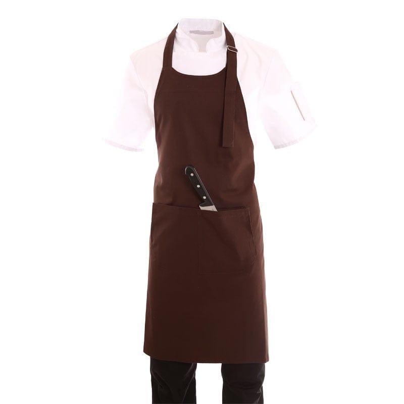 Manelli Polycotton Brown Bib Apron - MANELLI