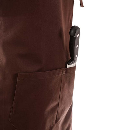 Manelli Polycotton Brown Bib Apron - MANELLI