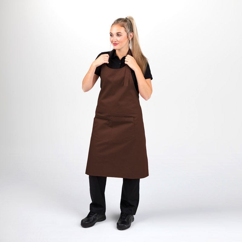 Manelli Polycotton Brown Bib Apron - MANELLI