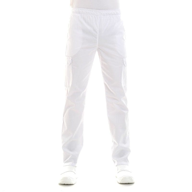 Manelli S White Kitchen Pants with Side Pockets - MANELLI