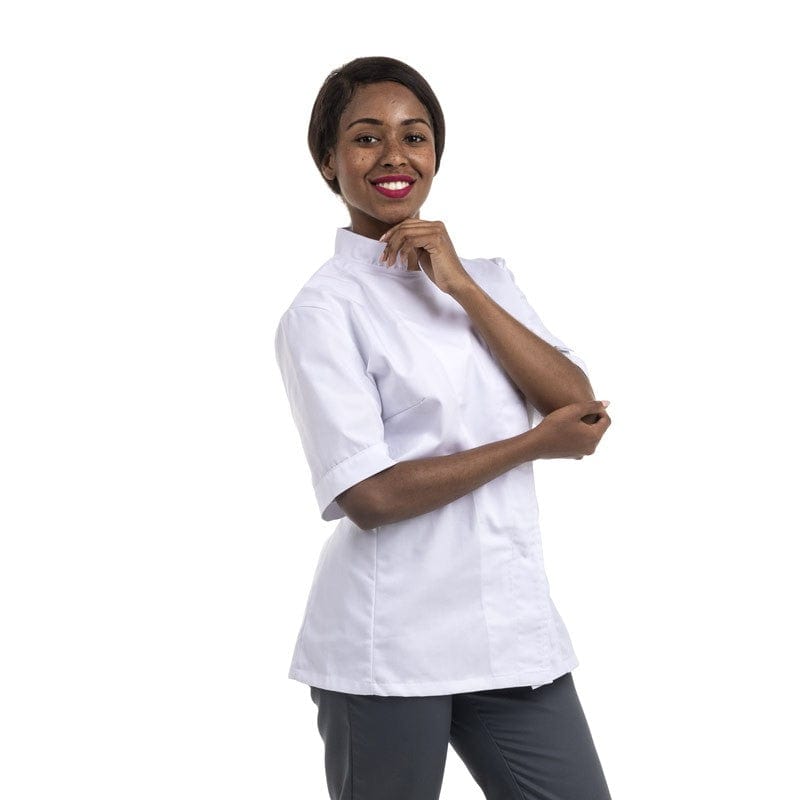 Manelli Short Sleeve / XS Women's Long Sleeves White Kitchen Coat - MANELLI