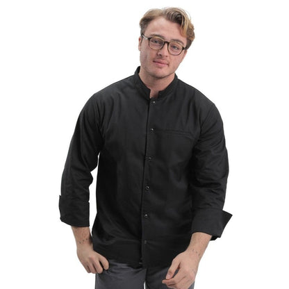 Manelli T0 - XS Men's Long Sleeve Black Chef Coat - MANELLI