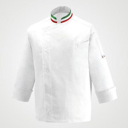 Manelli White Kitchen Coat with Italian Collar - Manelli