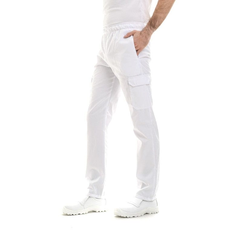 Manelli White Kitchen Pants with Side Pockets - MANELLI