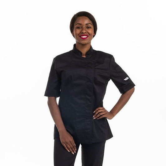 Manelli Women Eco-responsible Black Short Sleeve Kitchen Coat - MANELLI