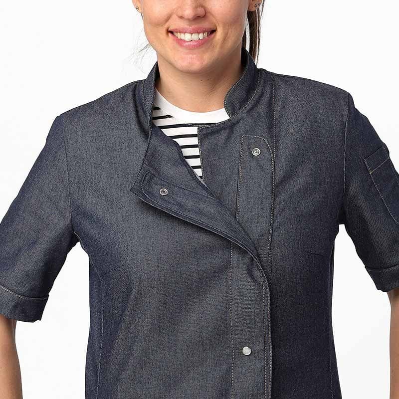 Manelli Women's Jean Short Sleeves Kitchen Coat with Pocket - MANELLI