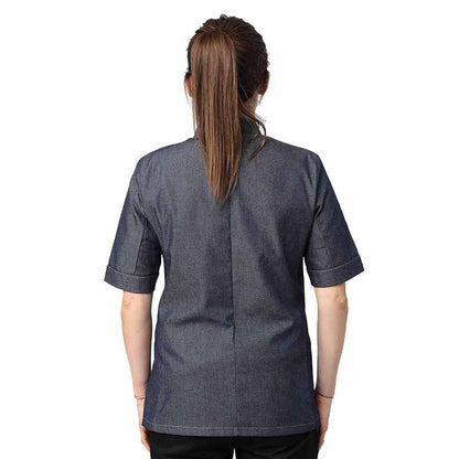 Manelli Women's Jean Short Sleeves Kitchen Coat with Pocket - MANELLI