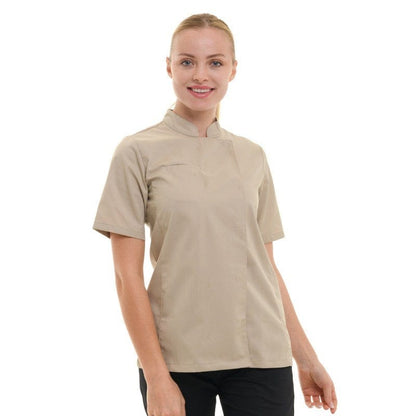 Manelli Women's Short Sleeve Beige Kitchen Coat  - MANELLI