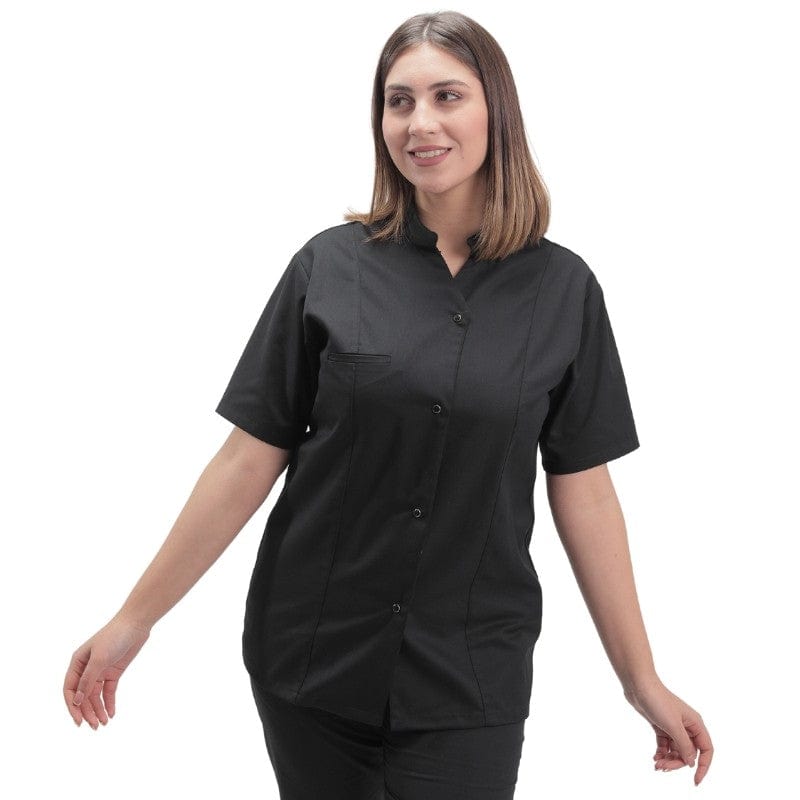 Manelli Women's Short Sleeve Black Kitchen Coat - Marbella - MANELLI