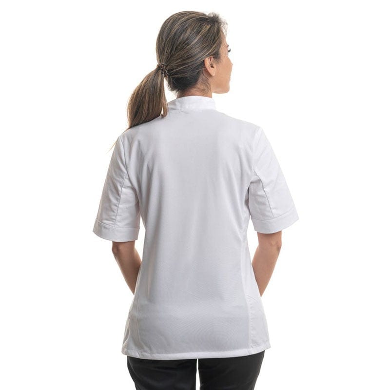 Manelli Women's White Kitchen Coat Short Sleeve Ventilated Back - MANELLI