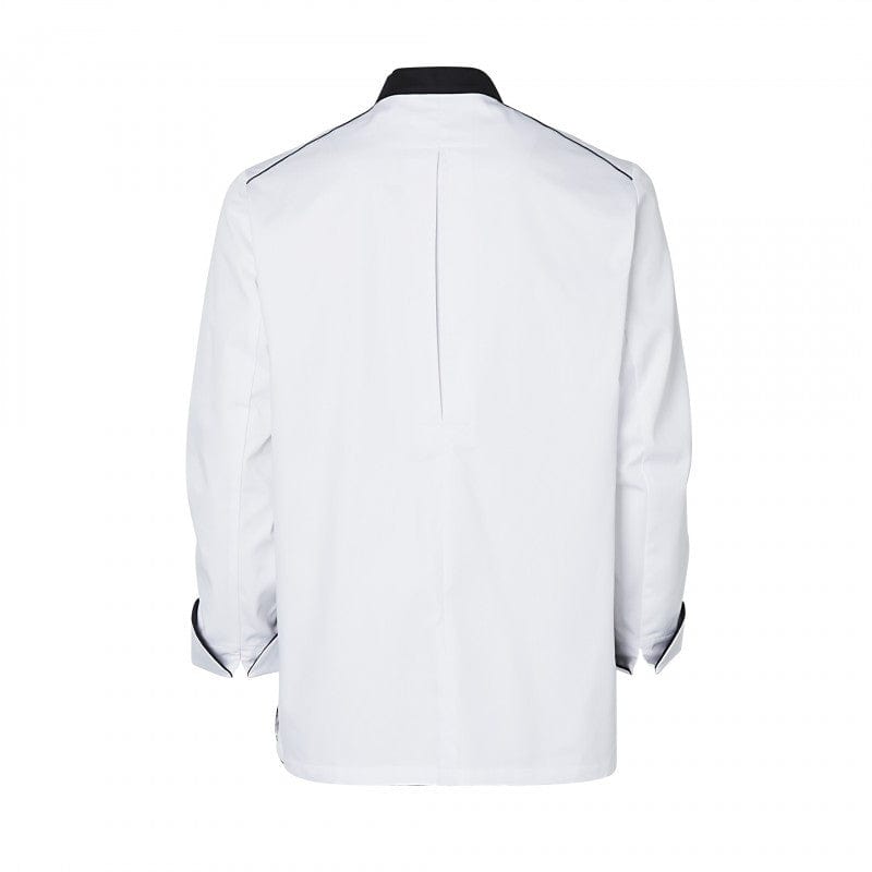 Molinel Néospirit Long Sleeve White Kitchen Coat with Black Piping - MOLINEL