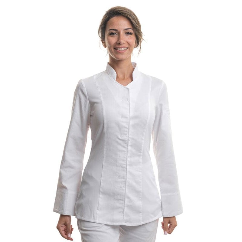 Robur ABELLA Women's White Long Sleeve Kitchen Coat - ROBUR