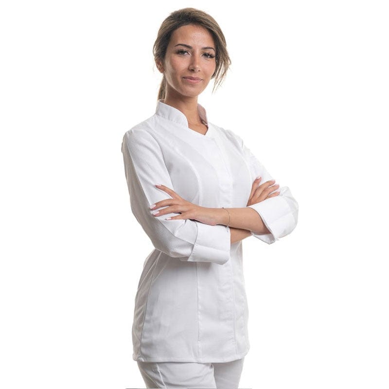 Robur ABELLA Women's White Long Sleeve Kitchen Coat - ROBUR