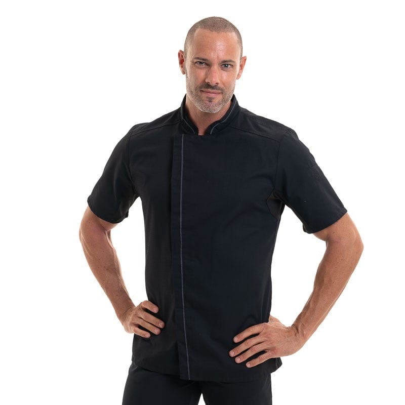 Robur Black Aguila Breathable Short Sleeve Chef Coat - ROBUR