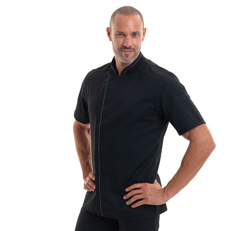 Robur Black Aguila Breathable Short Sleeve Chef Coat - ROBUR