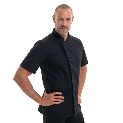 Robur Black Aguila Breathable Short Sleeve Chef Coat - ROBUR