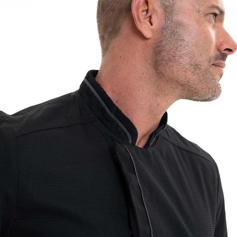 Robur Black Aguila Breathable Short Sleeve Chef Coat - ROBUR