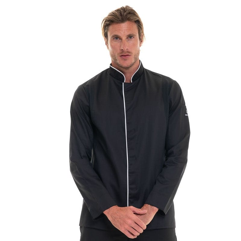 Robur Black Long Sleeve Kitchen Coat - ERIC - ROBUR