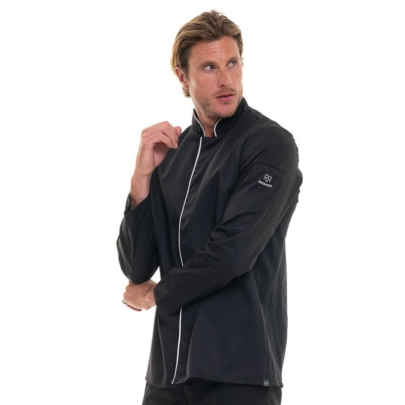 Robur Black Long Sleeve Kitchen Coat - ERIC - ROBUR