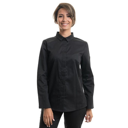 Robur Black Long Sleeve Kitchen Coat - FLORES- ROBUR