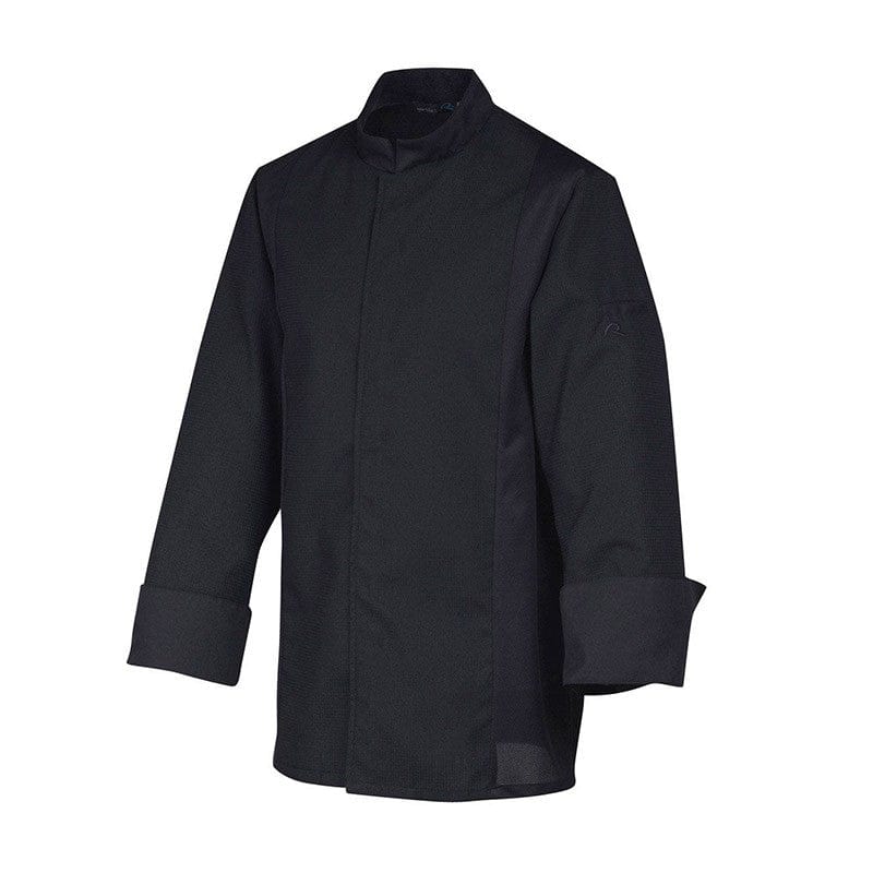 Robur Breathable Black Long Sleeve Kitchen Coat Siaka - Robur