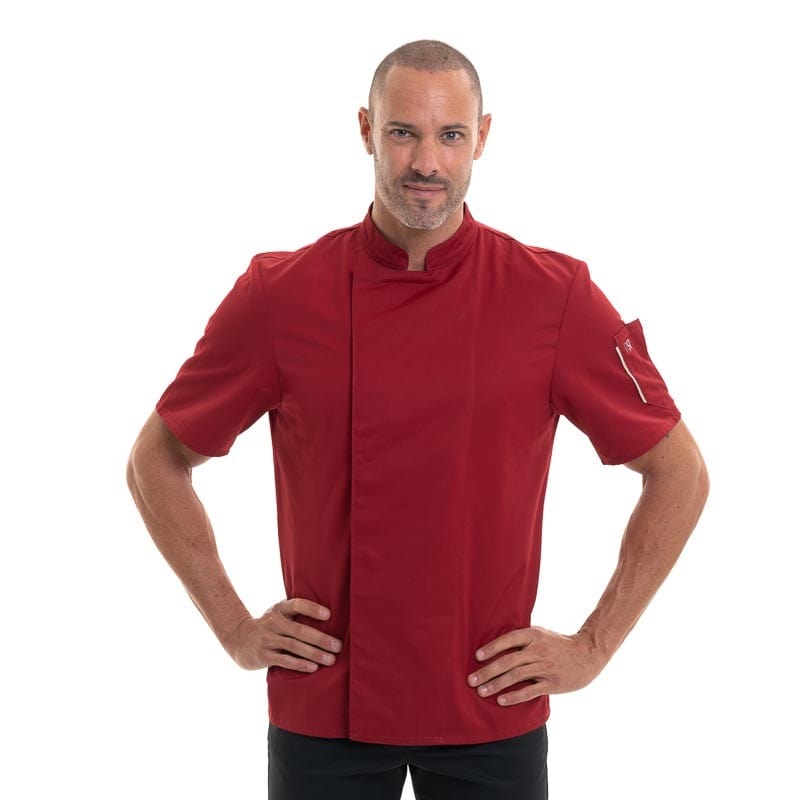 Robur Burgundy Short Sleeve Kitchen Coat  Nero - ROBUR