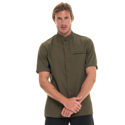 Robur DUNES Olive/Black Short Sleeve Kitchen Coat - ROBUR